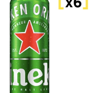 Pack Cerveza Heineken lata 470 CC x 6